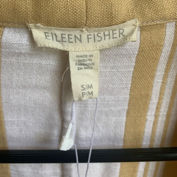 NWT Eileen Fisher Striped Organic Cotton Doubleweave Kimono Size Small/Medium - Picture 5 of 10